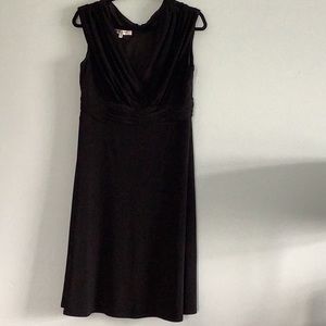 Evan-Picone sleeveless black draped front-size 14